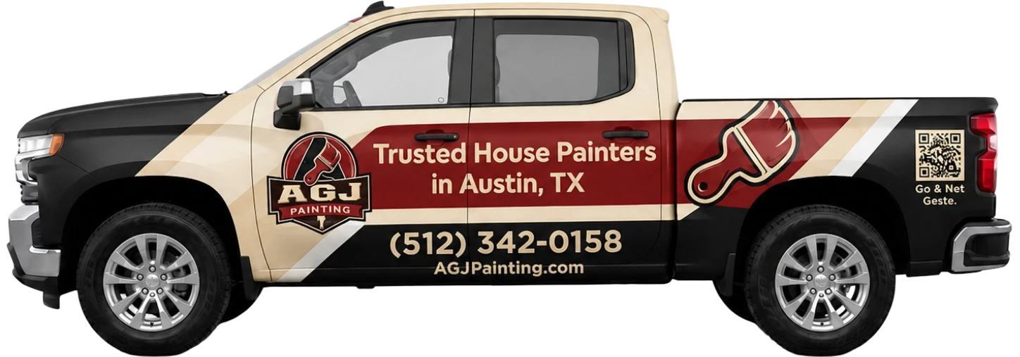 AGJ Painting branded truck serving the Austin area